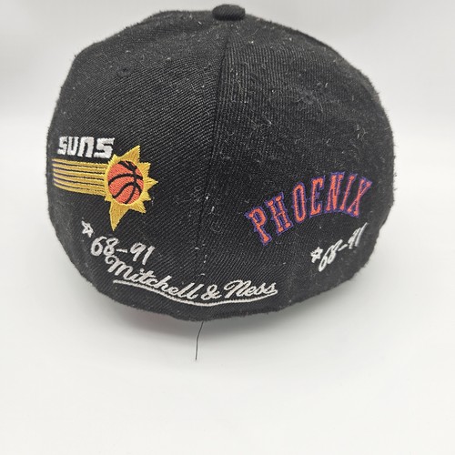 Vintage Phoenix Suns Hat Cap Fitted Mens 7 3/8 Black NBA Basketball 90s - Picture 4 of 9