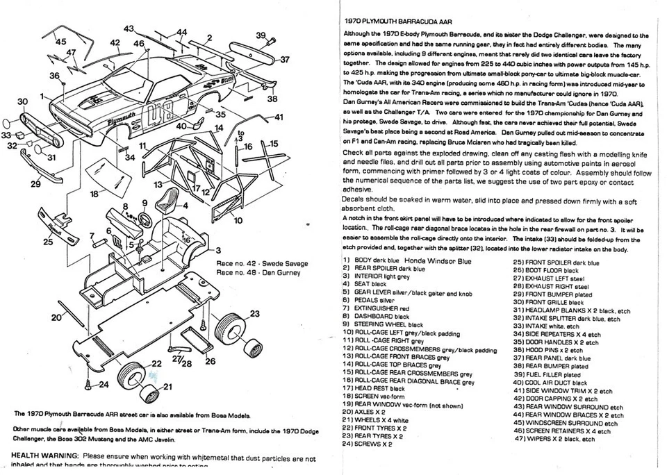 1-43 Plymouth Barracuda Trans-Am '70 Gurney Savage metal kit to built SMTS BO33 - Immagine 4 di 4