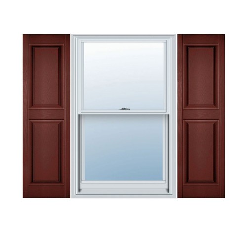 14.75 in. W x 43 in. H , Standard Two Equal Panels, Raised Panel Shutters, In...