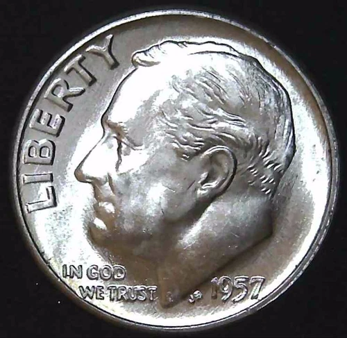 1957-P 10C Roosevelt Dime BU 90% Silver 26owt0302-1