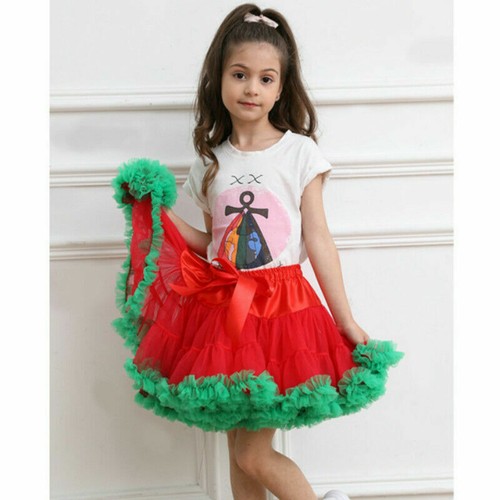 Girls Lolita Tutu Skirt Bicolor Crinoline Underskirt Princess Fairy Cosplay Cute - Picture 9 of 15