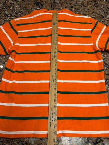 Boca Classics University Miami Hurricanes Mens Orange Polo Shirt Large Stripe - Picture 6 of 6