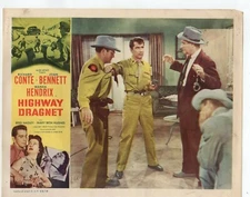 RICHARD CONTE JOAN BENNETT HIGHWAY DRAGNET 1954 ORIG 11X14 LOBBY CARD LC5116