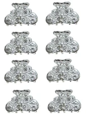 JCGY Set of 8 Mini Hair Claws Sparkly Crystals Bridal HairClaw for Bride 6-1-8