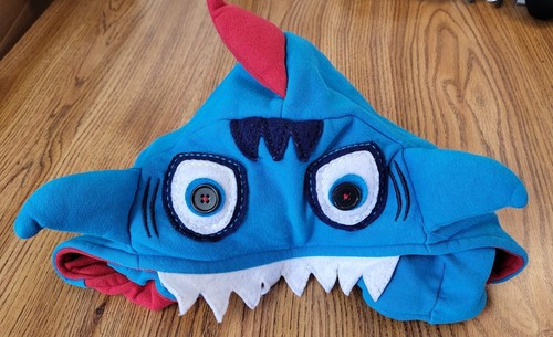 Original Hoodsbee Blue Shark Friend Hoodie Größe 3T durchgehender Reißverschluss lustiges Gesichtsmonster - Bild 6 von 12