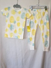 NWT Carter's Easter Eggs Pajama Set Short Sleeve Long Pants Snug Easter Toddler