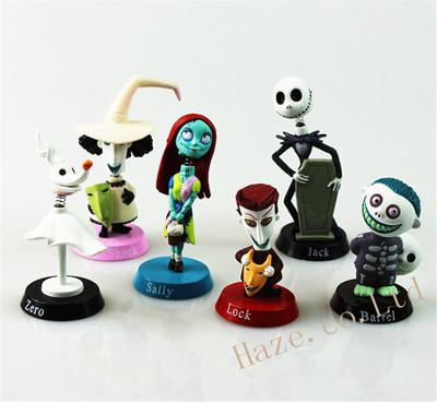 6pcs Nightmare Before Christmas Jack Skellington Figur PVC Modell Spielzeug Neu