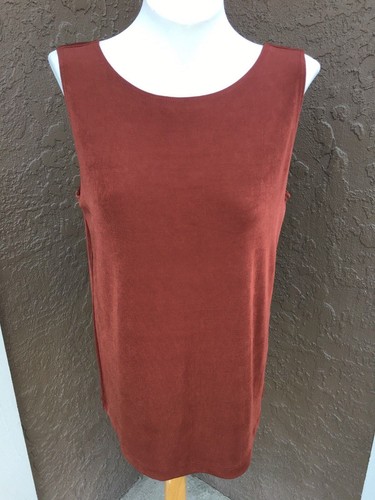 New 2pc SET Chico's Travelers Rich Mahogany No Tummy Pant Tank Top 2 L 12 14 NWT - Picture 3 of 4