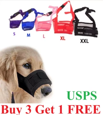 Anti Barking Dog Muzzle Small Large Dogs Adjustable Mesh Breathable Pet Mouth