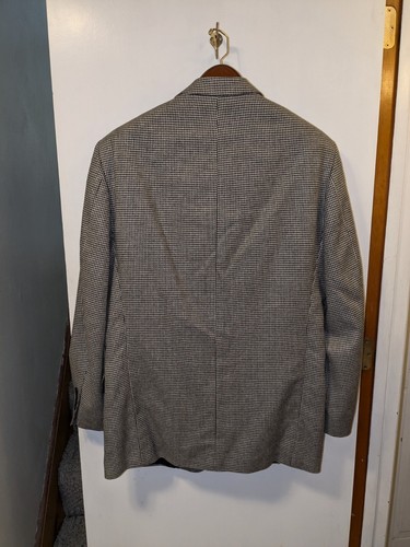 Jones New York Blazer Men's 41L Tweed Houndstooth Silk Wool Jacket Sport Coat - Picture 6 of 8