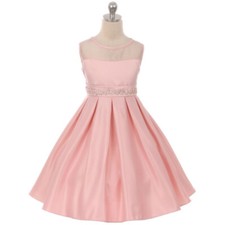 BLUSH Size 16 See-Thru Neck Flower Girl Dress Bridesmaid Recital Birthday Party