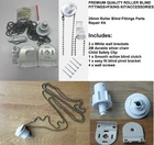 25mm Premium Roller Blind Fittings Kit Metal Brackets Fixing Spare Part White