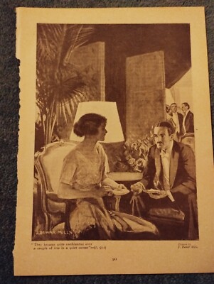 A7b Ephemera 1917 Book Picture They Became Quite Confidential Over Some Ices