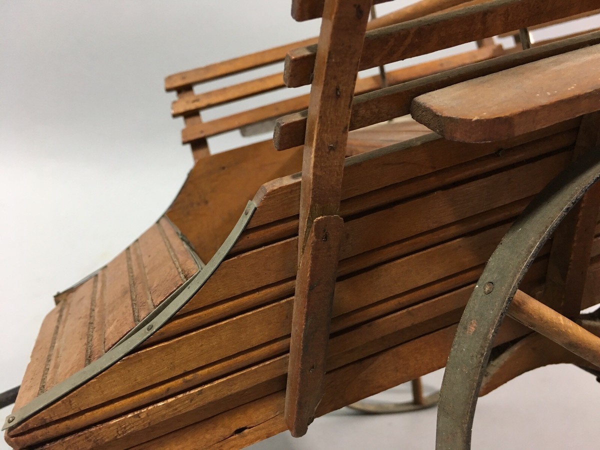 Grande Charrette Miniature En Bois - Jouet Ancien Poupée - Art Populaire