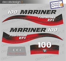 Adesivi motore marino fuoribordo Mariner EFI 100 cv gommone barca stickers 