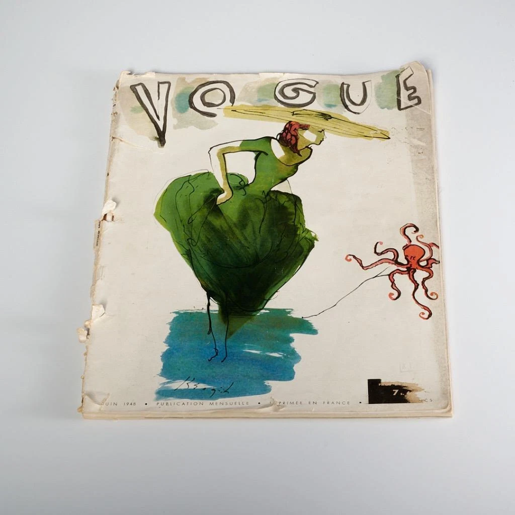 1948 Vogue Paris années 1940 vintage couture mode chapeaux Piguet Dior juin français