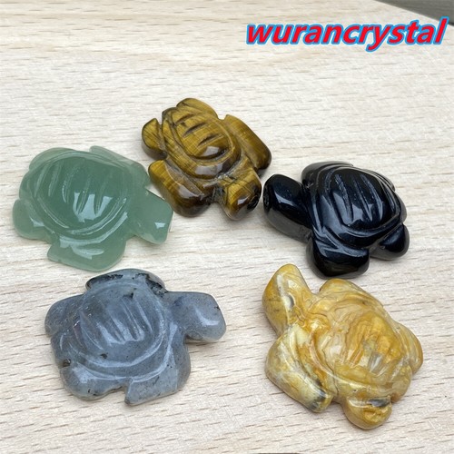 5PCS Mix Natural Quartz Crystal skull Carved Turtles reiki point Healing gifts - Picture 5 of 11