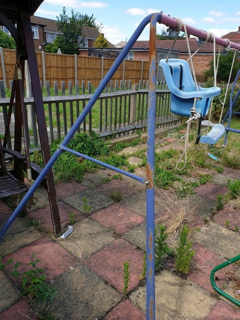 Kids Swing Set Outdoor Garden Playground Children Seesaw Steel Frame Game Toy