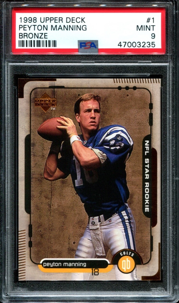 1998 Upper Deck Peyton Manning #1 BRONZE #64/100 Made Rookie RC PSA 9
