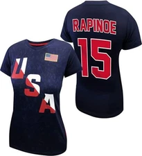 USMNT Official Licensed Player's Game Day Soccer Jersey Navy Rapinoe 15