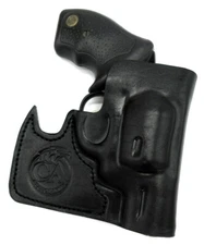 CEBECI FRONT POCKET BLACK LEATHER CONCEALMENT HOLSTER for RUGER LCR 1.87"