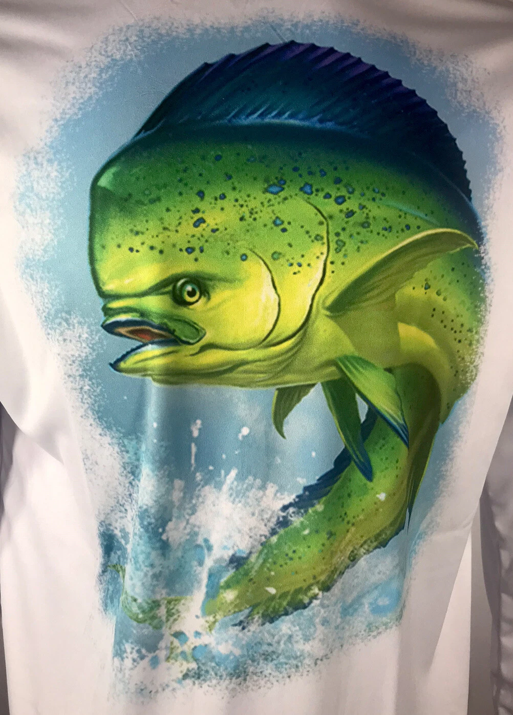 Balao UV Protection White Long Sleeve Ocen Fish Graphic Medium C-31 NWT