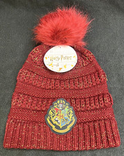 NEW Bioworld Harry Potter Wizarding World Hogwarts Crest Knit Pom Beanie Hat NWT