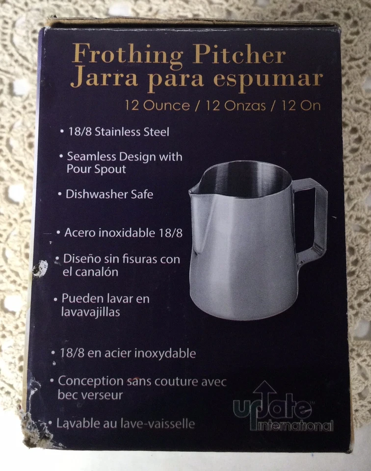 Actualización Interna Espumadora Leche Vaporera Jarra Taza Café Espresso Acero Inoxidable 12oz Foto 4 de 4