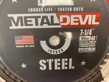 Mk Morse Metal Devil Carbide Tip Circular Saw Blade 7-1/4'' x 48T x 5/8" 102636