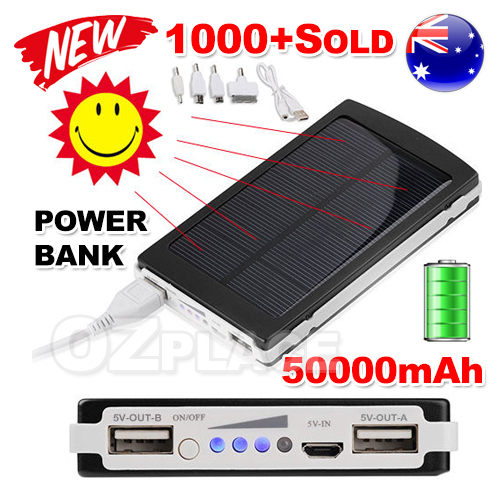 50000mAh Portable External Battery Charger Solar Power Bank for Samsung Iphone 6