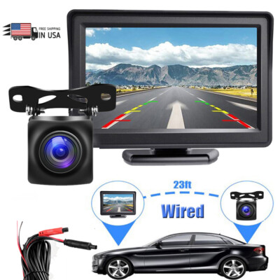 Car Backup Camera Rear View 4.3InMonitor Display Reverse  Parking For Vehicles