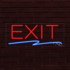 BRAND NEW "EXIT" w/UNDERLINE 30x12X1 INCH LED WINDOW/WALL FLEX INDOOR SIGN 30236