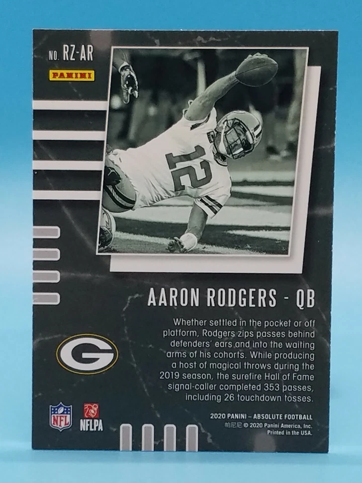 2020 Panini Absolute Aaron Rodgers Red Zone #RZ-AR Green Bay Packers 🔥🔥 - Image 2 of 2