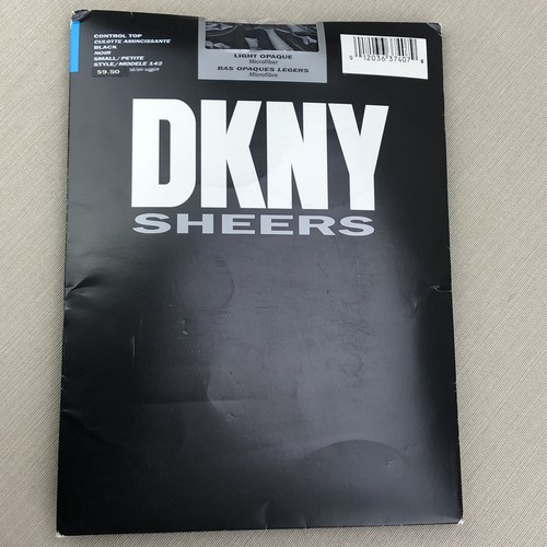 DKNY Sheers Vintage Small Control Top Black Pantyhose Light Opaque Microfiber - Picture 2 of 8