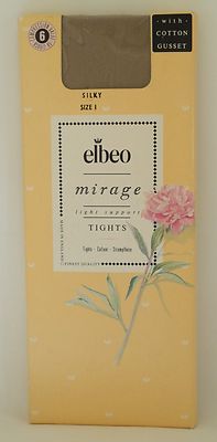 VINTAGE ELBEO MIRAGE SHEER LIGHT SUPPORT TIGHTS FACTOR 6  32 - 42  HIP : SILKY