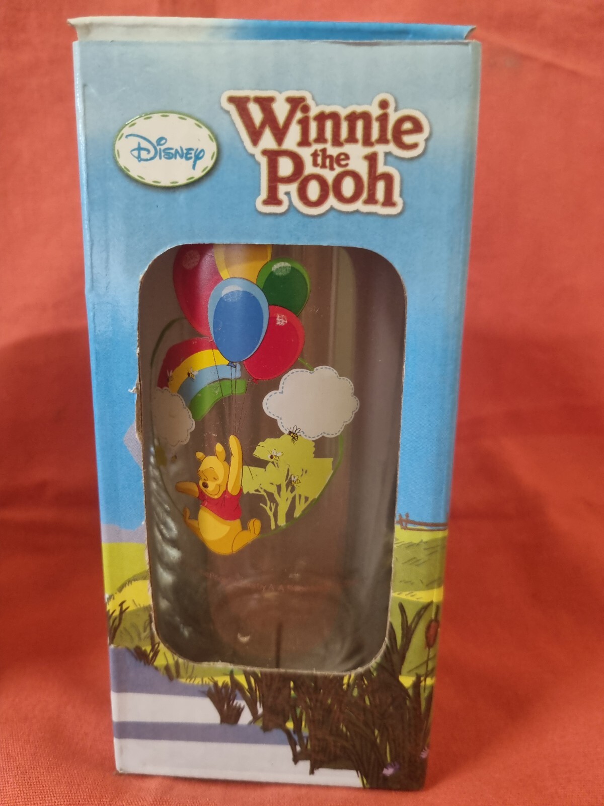 Disney Winnie the Pooh & Piglet Drinking Glass Tumbler Gift Balloons NEW & BOXED