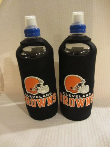 Cleveland Browns Water Bottle Koozie  Set of 2  NEW  (1220BL8)   - 第 1/5 張圖片