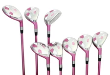 Womens Majek Golf Pink Ladies All Hybrid Set (4-SW) Lady "L" Flex Utility Clubs