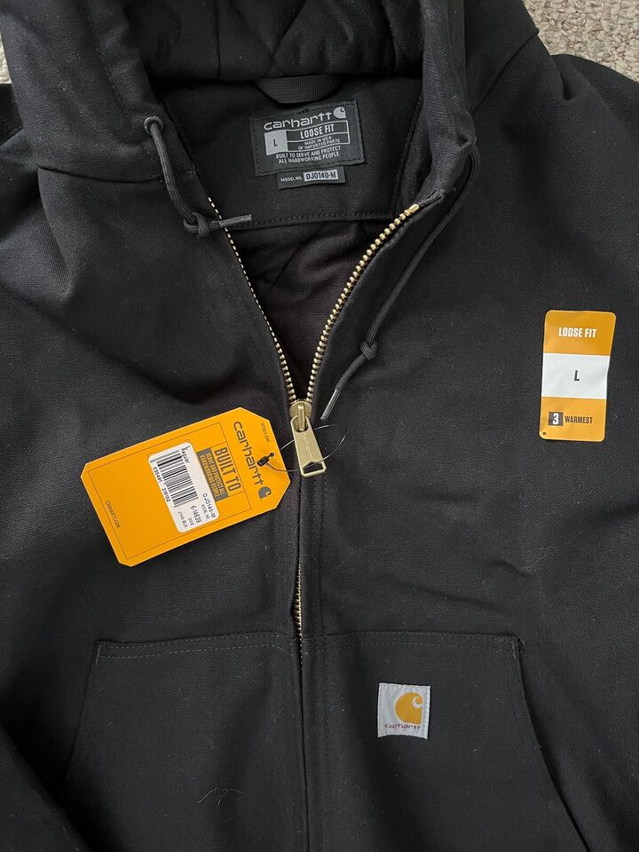 Carhartt Men's J140 Duck Active jacket lined size large black NWT | eBay