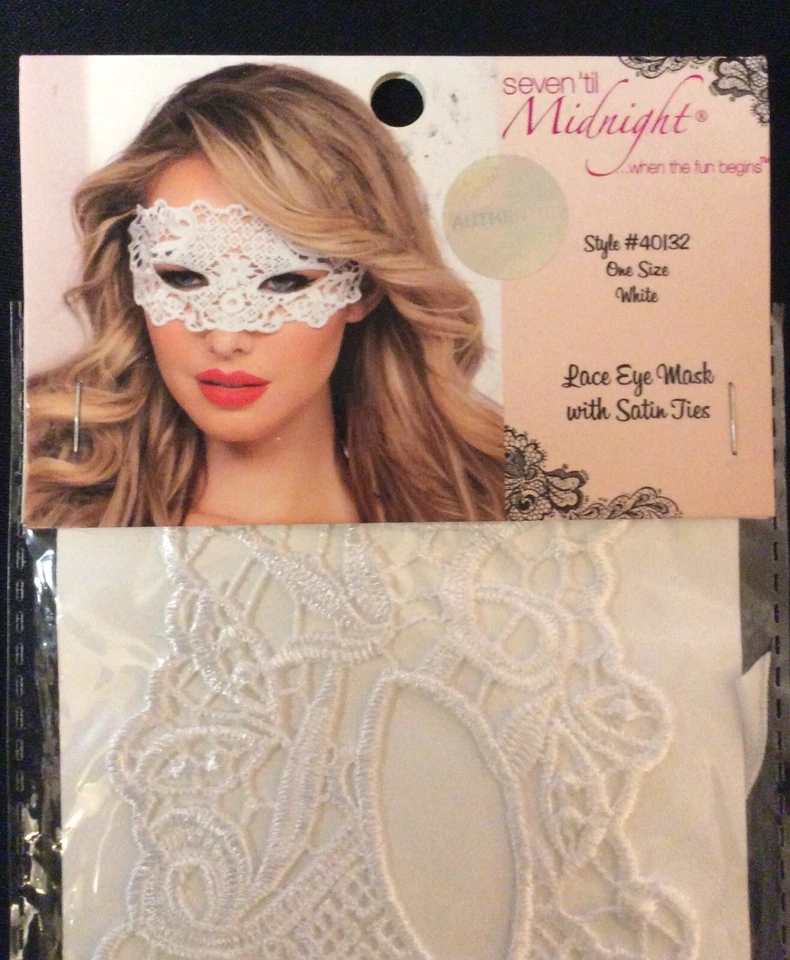 New Seven ‘til Midnight White Lace Eye Mask w Satin Tie Style #40132 Cosplay - Image 4 of 4