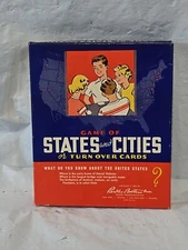 1947 Parker Brothers Game of States and Cities Vintage Travel Educational Cards