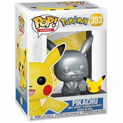 Pokemon Funko Pop Pikachu Silver (Metallic) Special Edition 353 U.S Import NEW | eBay