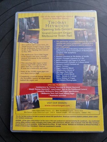 Thomas Heywood Opening Solo Concert Melbourne Town Hall Classical Music DVD PAL - Picture 2 of 2