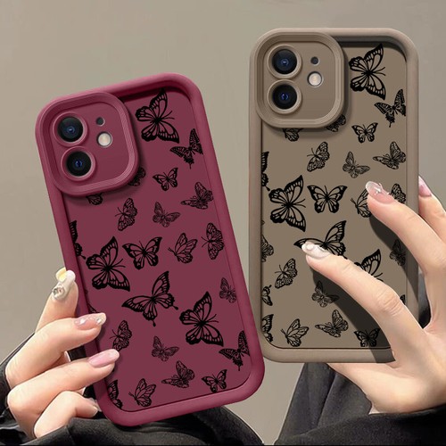 Phone Case For iPhone 16 15 14 13 Pro Max 12 7 11 XR XS Silicone Butterfly Cover - Picture 3 of 21