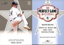MASON MOLINA 2020 LEAF PERFECT GAME NATIONAL SHOWCASE ROOKIE CARD #166