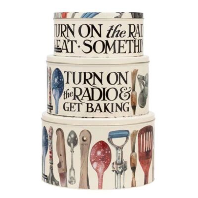 Emma Bridgewater Get Backen 3er Set runde Kuchendosen