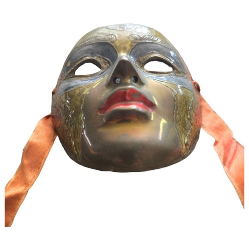 Penco Industries India Face Mask Brass Metal Art Decor Lot Of 2 Metal Decor - Picture 15 of 17