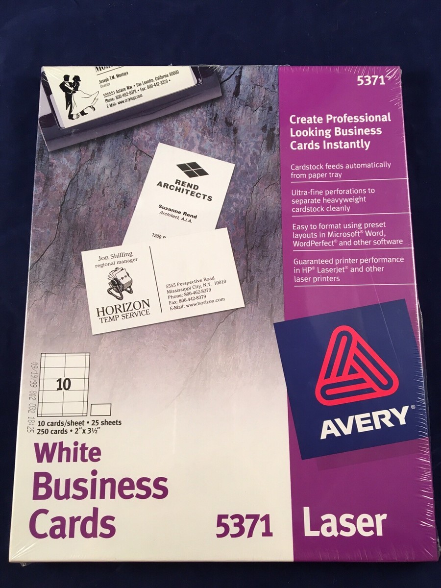 Avery 5371 Business Card Template Avery Uncoated Business Cards For