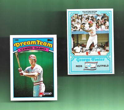 BOTH! CHRIS SABO/GEORGE FOSTER CINCINNATI REDS! SUPER STAR/DRAKES BIG