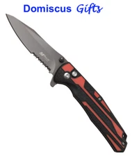 NEW! MTech TACTICAL Spring Assisted Red Black POCKET KNIFE Hunting Knives 